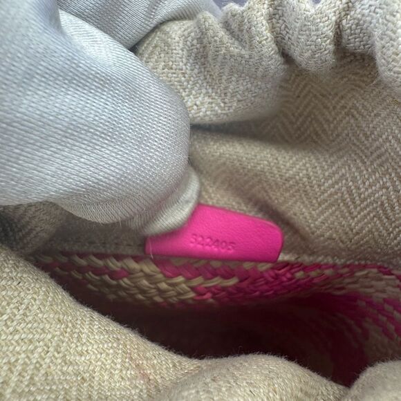 Loewe Iraca Palm Calfskin Anagram Bucket Bag - Picture 10 of 12